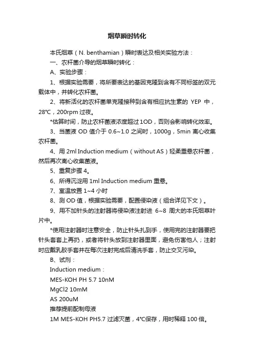 烟草瞬时转化
