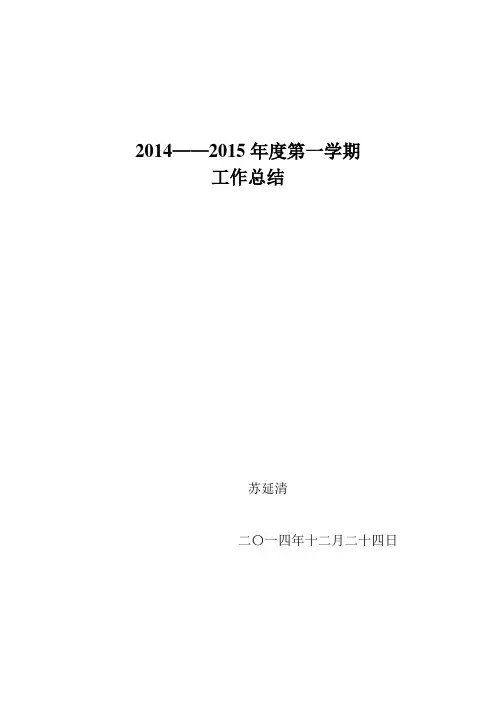 2014年个人工作总结