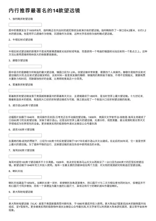 内行推荐最著名的14款望远镜