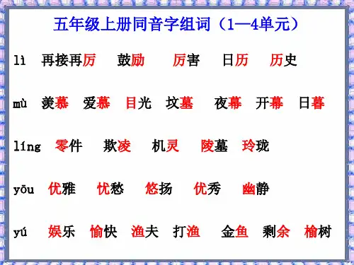 同音字(五上)