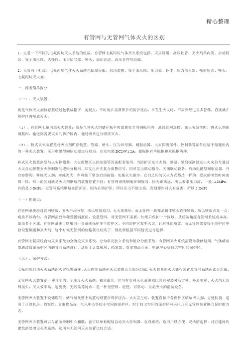 有管网与无管网气体灭火的区别