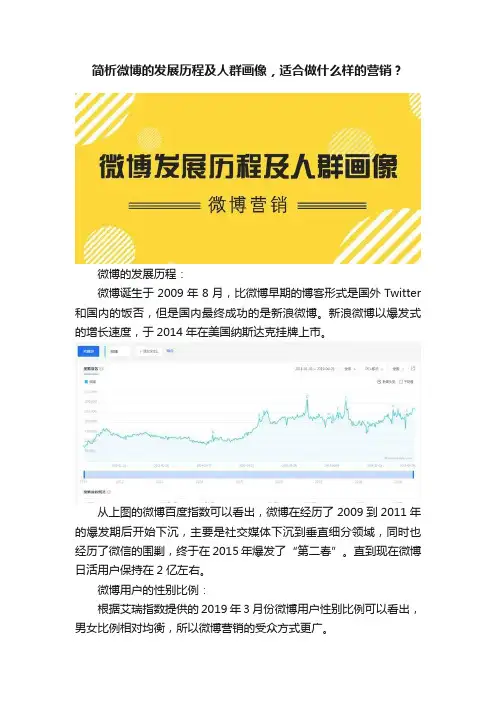 简析微博的发展历程及人群画像，适合做什么样的营销？