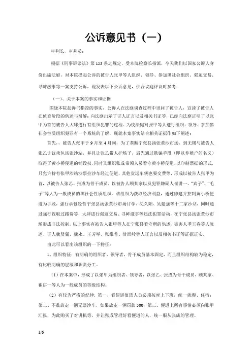 公诉意见书