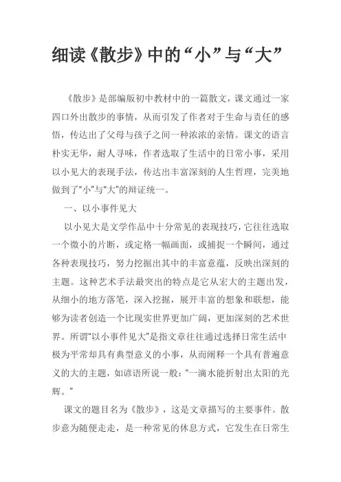 细读《散步》中的“小”与“大”