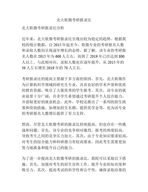 北大软微考研报录比