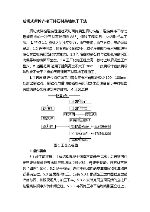 后切式背栓连接干挂石材幕墙施工工法