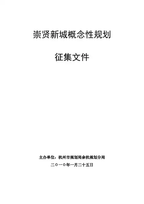 崇贤新城概念性规划