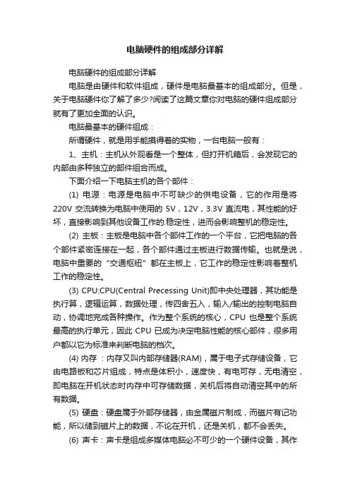 电脑硬件的组成部分详解
