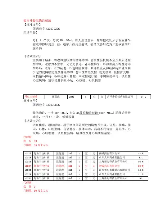 银杏叶提取物注射液