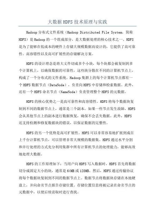 大数据HDFS技术原理与实践