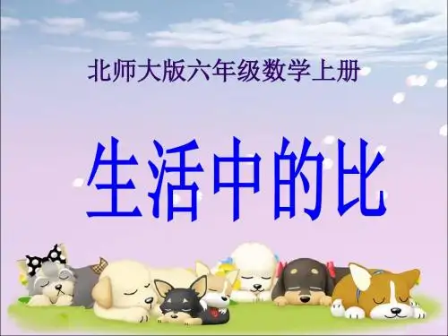 北师大版六年级数学上册6.1生活中的比 优质PPT课件