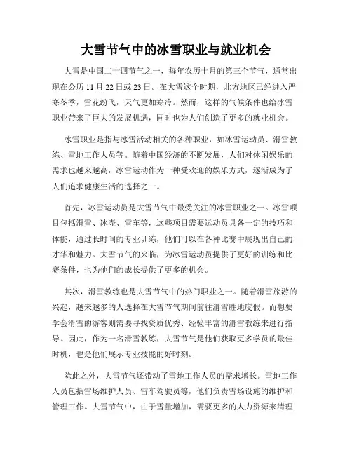 大雪节气中的冰雪职业与就业机会