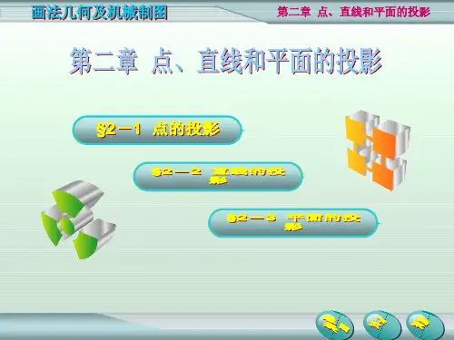 画法几何及机械制图 第二章  点、直线和平面的投影