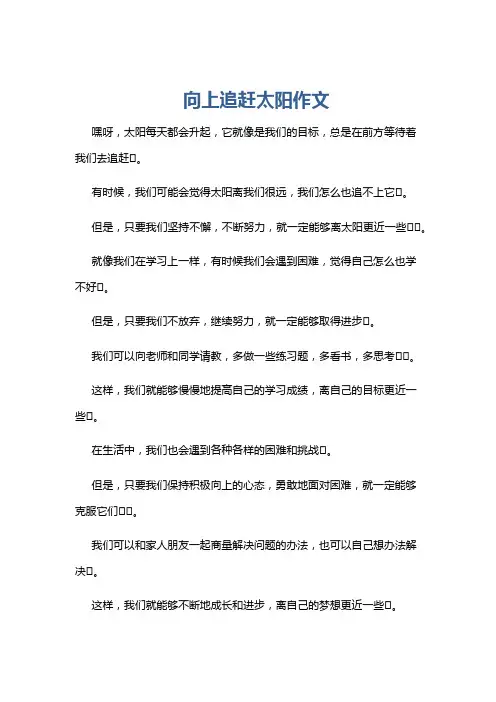 向上追赶太阳作文