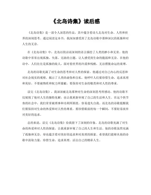 《北岛诗集》读后感