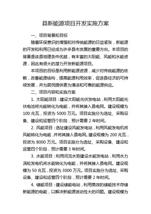 县新能源项目开发实施方案