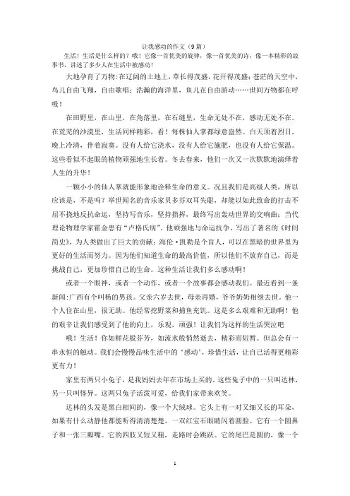 让我感动的作文(9篇)
