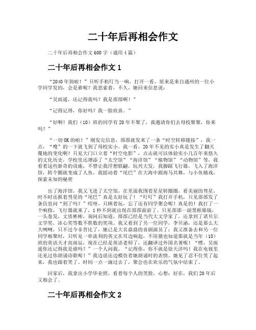 二十年后再相会作文
