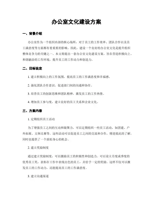 办公室文化建设方案