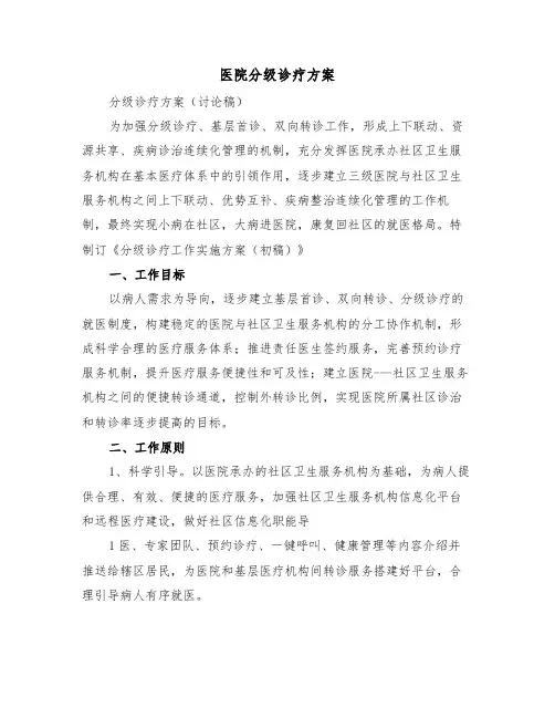 医院分级诊疗方案（3篇）
