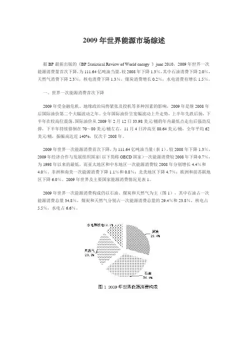 2009年世界能源市场综述