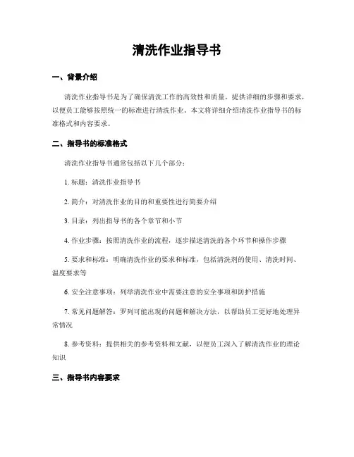 清洗作业指导书
