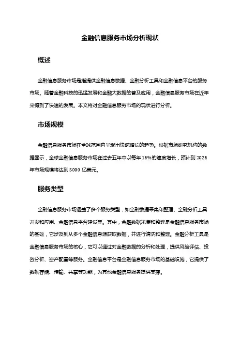 2024年金融信息服务市场分析现状