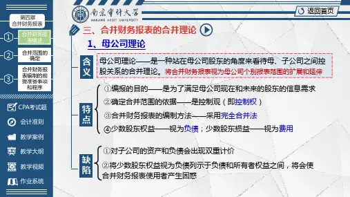 合并财务报表的合并理论
