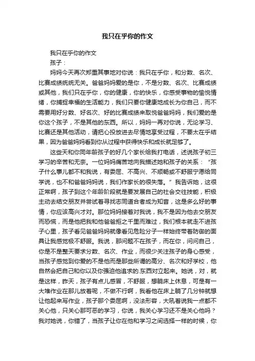 我只在乎你的作文