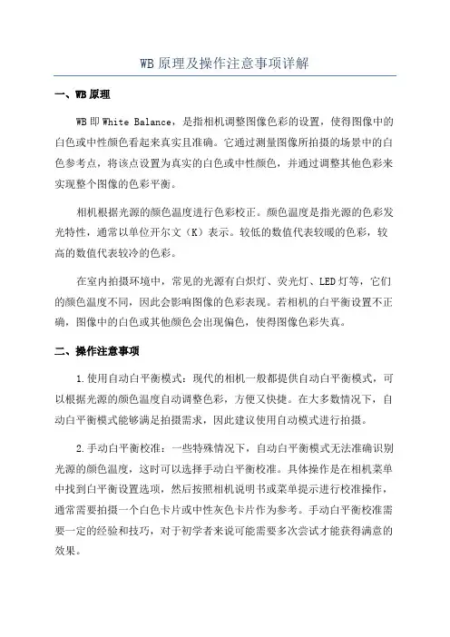 WB原理及操作注意事项详解