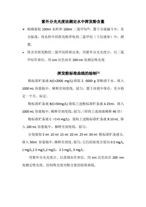 水样中挥发酚测定方法