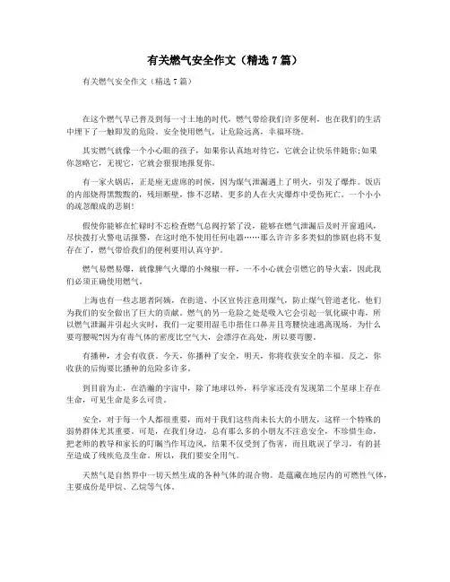 有关燃气安全作文(精选7篇)