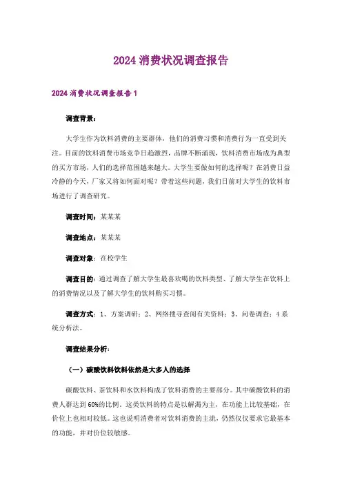 2024年消费状况调查报告