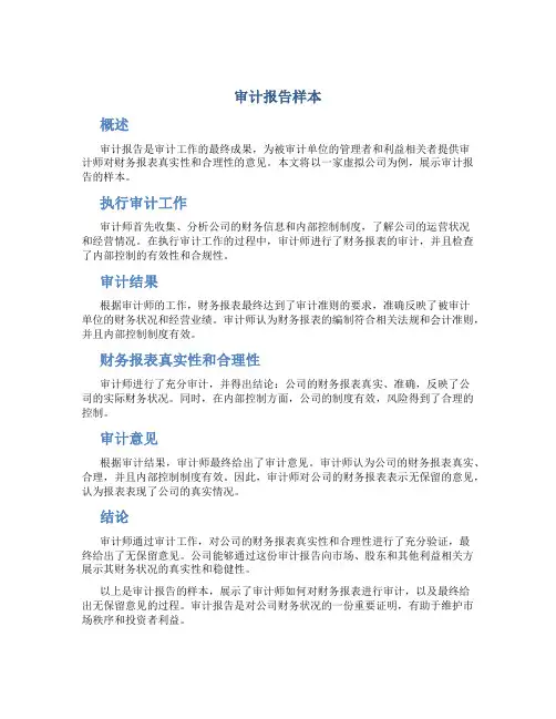 审计报告样本