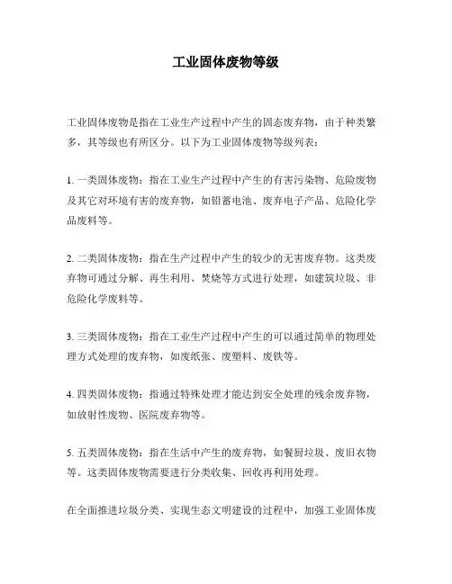 工业固体废物等级