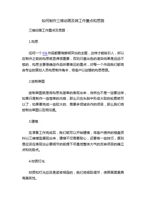 如何制作三维动画及其工作重点和思路
