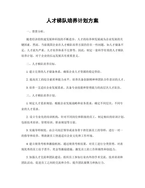 人才梯队培养计划方案