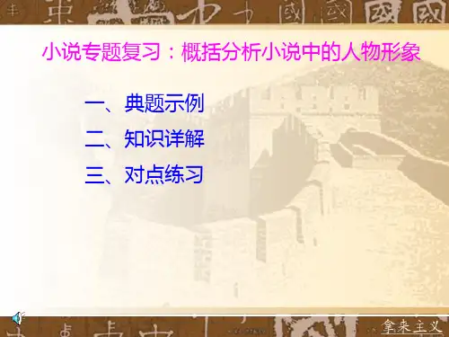高考小说专题复习：概括分析小说中的人物形象