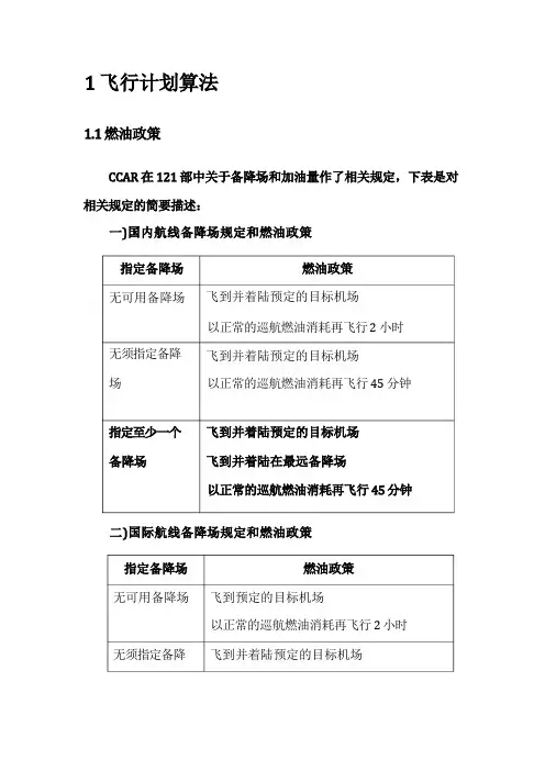 飞行计划基础算法