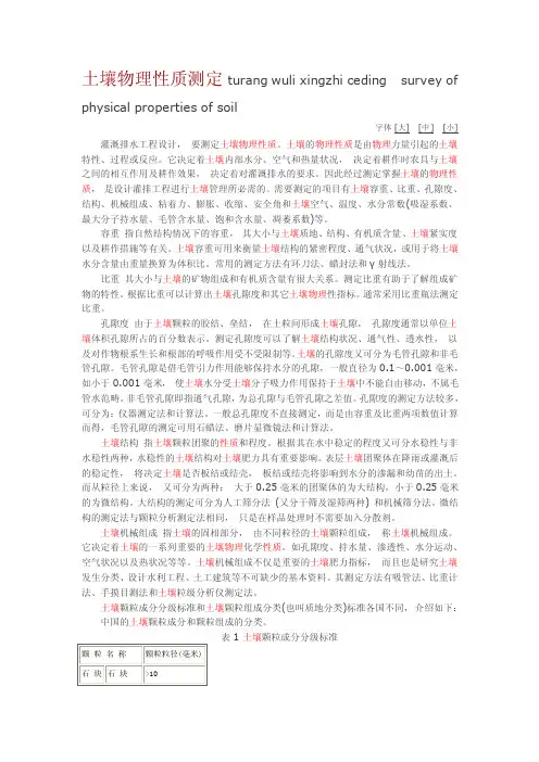 土壤物理性质测定