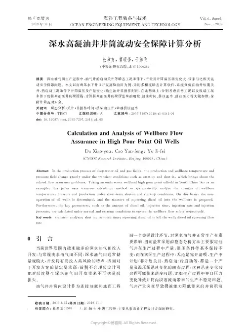 20311077_深水高凝油井井筒流动安全保障计算分析