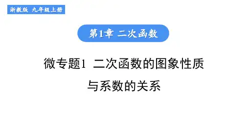 浙教版数学九年级上册专题突破《微专题1  二次函数的图象性质与系数的关系》