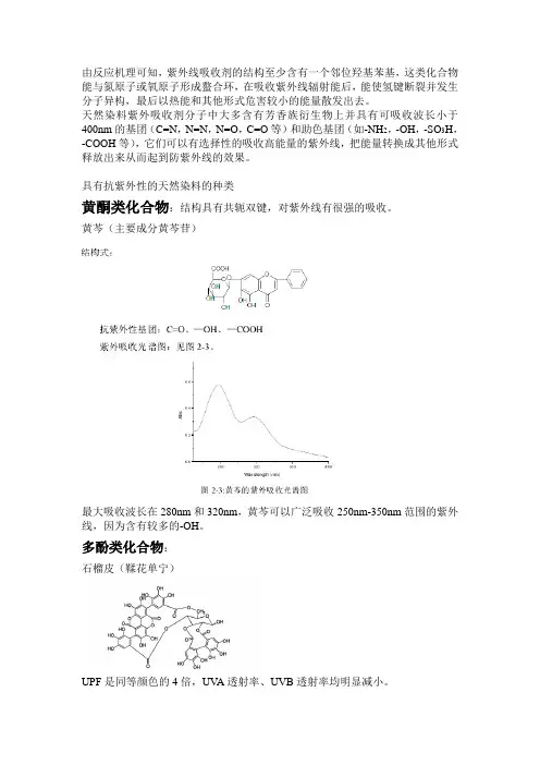 天然染料的抗紫外性能