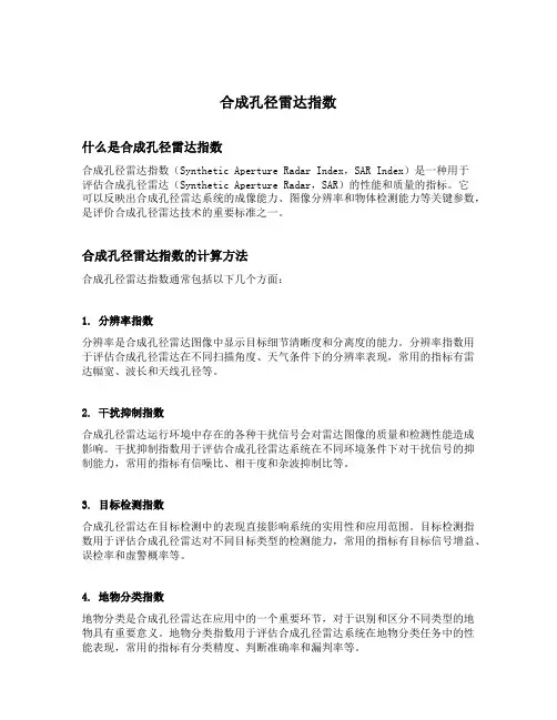 合成孔径雷达指数