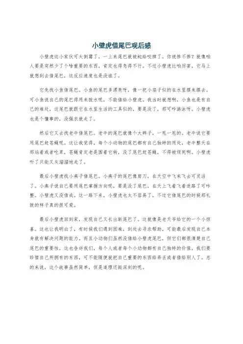 小壁虎借尾巴观后感