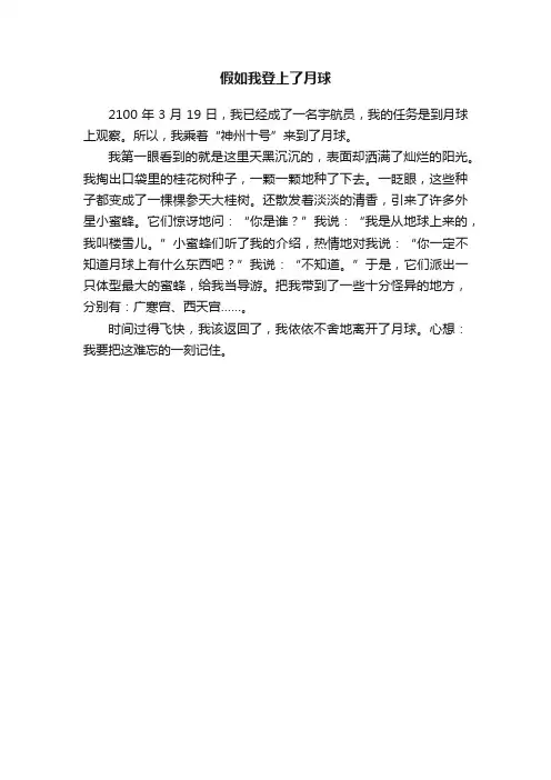 假如我登上了月球