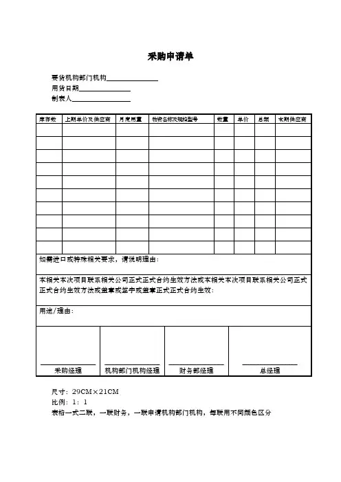 采购申请单