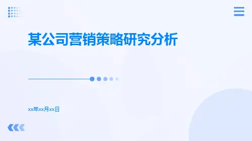 某公司营销策略研究分析