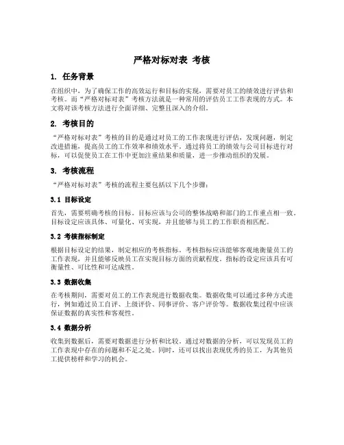 严格对标对表 考核