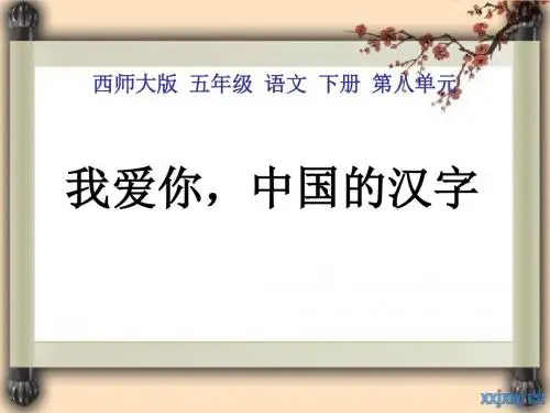 《我爱你,中国汉字》PPT课件